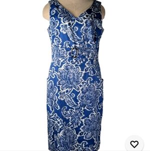 Tahari Ruched Belt Sheath Dress